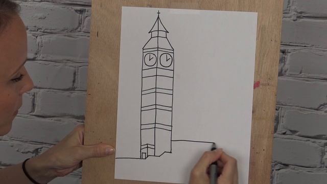 Kid's Drawing Tutorial - "Big Ben" смотреть онлайн