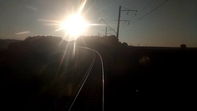 Восход солнца Ромодан- Полтава с кабины машиниста смотреть онлайн