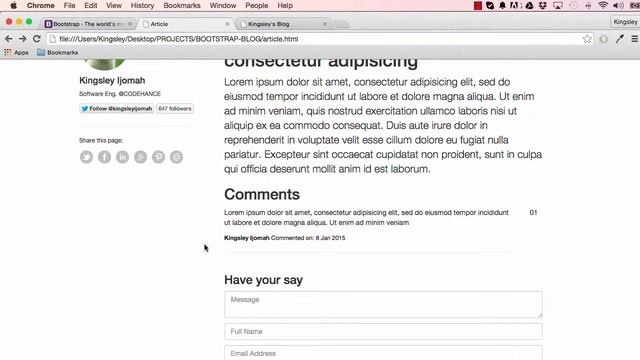 Bootstrap 3 Tutorials [COMPLETE] - Building a blog video for beginners tut # 11 смотреть онлайн