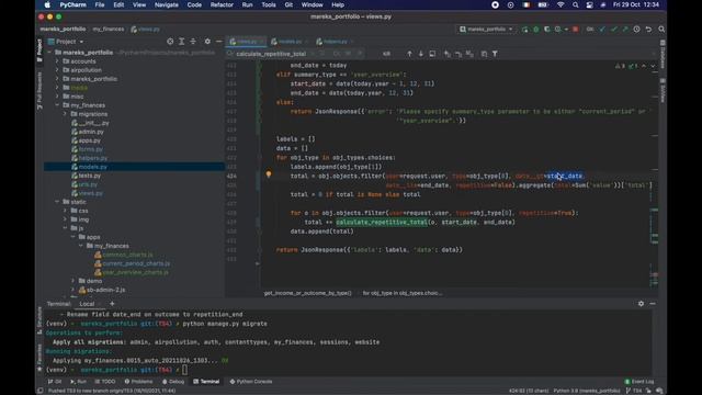 54 - My Finances App: Dashboard Part III - Django | DRF | React w. Data Analysis смотреть онлайн