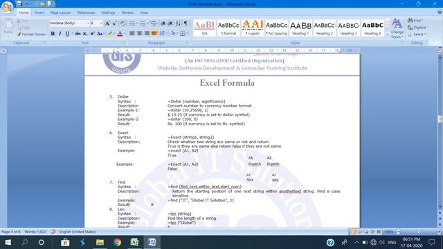 Text Formula in Excel | Excel Formula and Function in Hindi Part-2 смотреть онлайн
