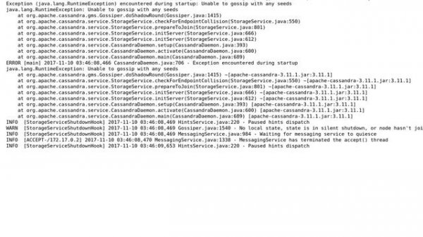 Databases: Unable to get Cassandra in a Docker to talk to cluster