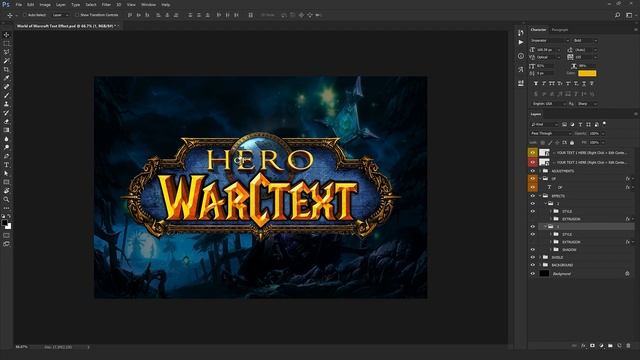 Convert Your Text to World of Warcraft Logo - Photoshop Text Effect смотреть онлайн