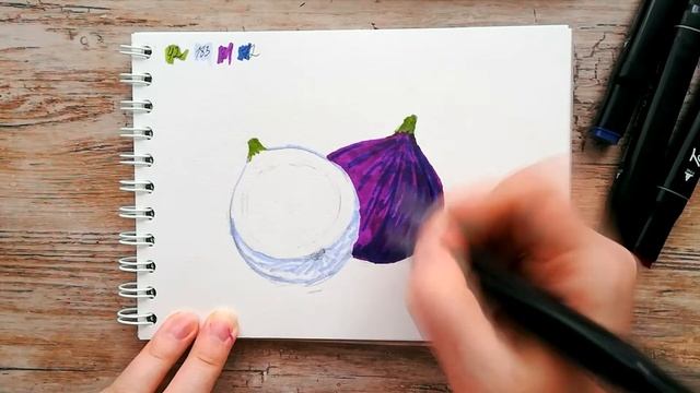 Как нарисовать ИНЖИР маркерами | Рисуем фрукты поэтапно | Скетчинг для начинающих смотреть онлайн