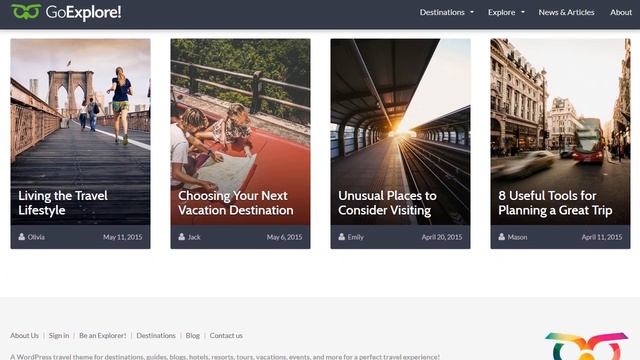 Travel WordPress Theme - GoExplore! смотреть онлайн