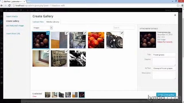 14 Adding an image gallery from the Course WordPress Essential Training смотреть онлайн