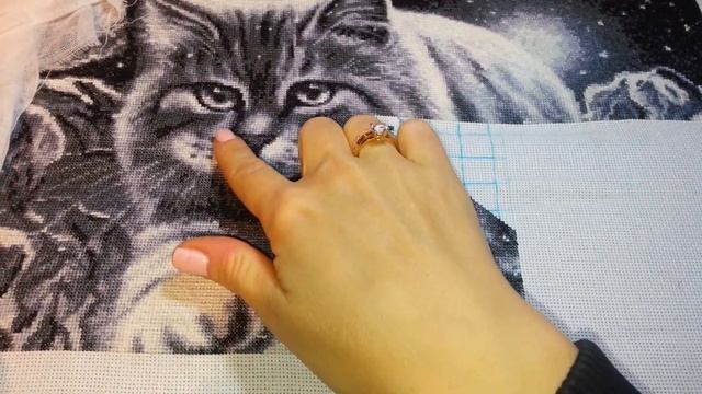 Вышивка крестом. СП ЗИМНЕЕ НАСТРОЕНИЕ. СНЕЖНЫЙ КОТИК. Отчет 2. смотреть онлайн