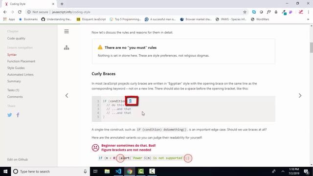 javascript.info The Modern JavaScript Tutorial 3.2 Coding Style смотреть онлайн