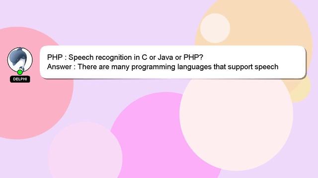 PHP : Speech recognition in C or Java or PHP? смотреть онлайн