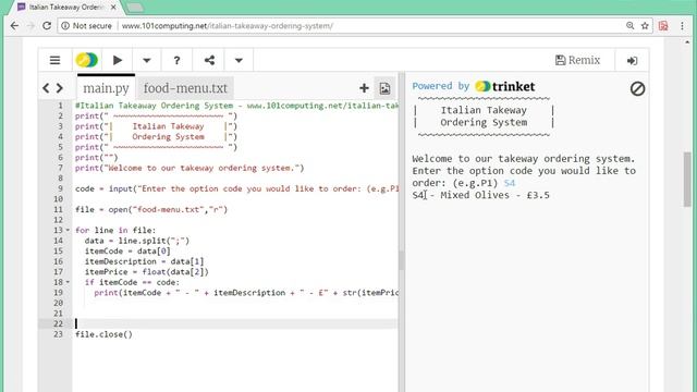 Python Tutorial - Takeaway Ordering System смотреть онлайн