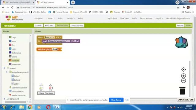 Create An Translating App On MIT App Inventor 2 Part - 1 | MIT Tutorials #6 | Translator