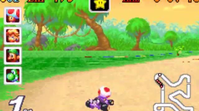 Mario Kart Super Circuit Walkthrough Part 1: Mushroom Cup смотреть онлайн