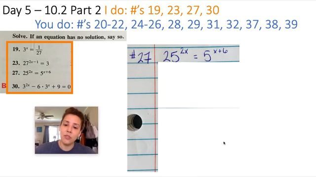 10.2 Part 2 - Solving Equations with Variable Exponents смотреть онлайн