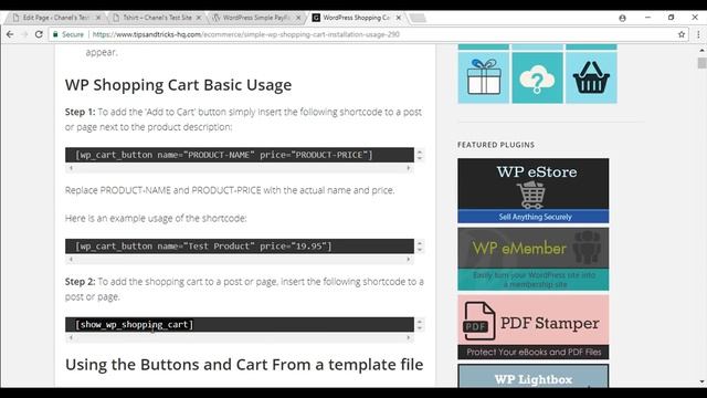 WordPress Simple Shopping Cart Plugin Usage смотреть онлайн