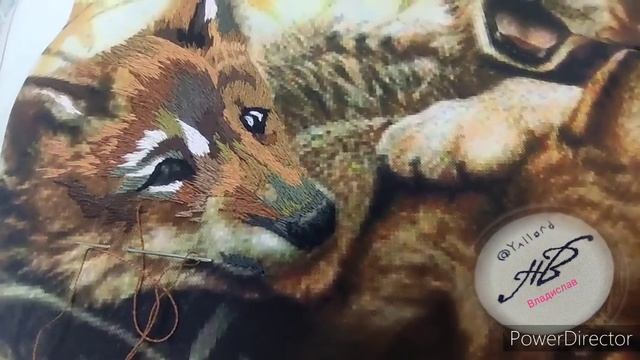 Вышиваем "Семейка волков", гладью. Часть 2. смотреть онлайн
