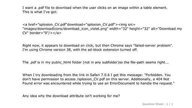 HTML : html5 href download attribute not working with .pdf file смотреть онлайн