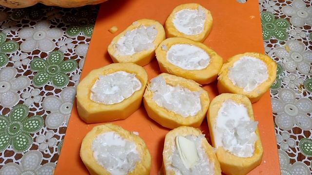 ТЫКВЕННЫЕ лодочки с начинкой, в духовке. смотреть онлайн