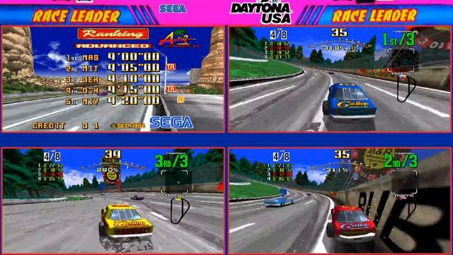 Daytona USA - 3 Player Network game (777 Speedway) Model 2 Emulator смотреть онлайн