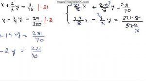 Система уравнений с дробными числами