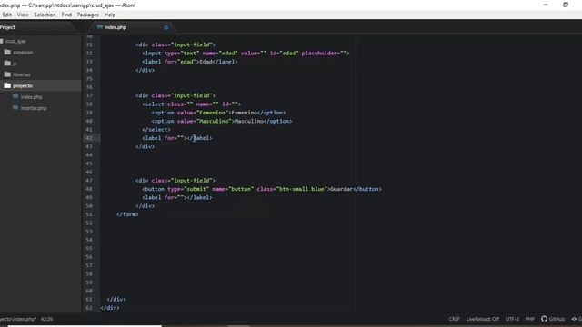CRUD PHP AJAX Y MYSQL Insertar datos parte.1 смотреть онлайн