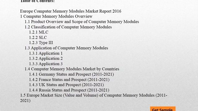 Europe Computer Memory Modules Market 2016-2021- Analysis and Trends смотреть онлайн