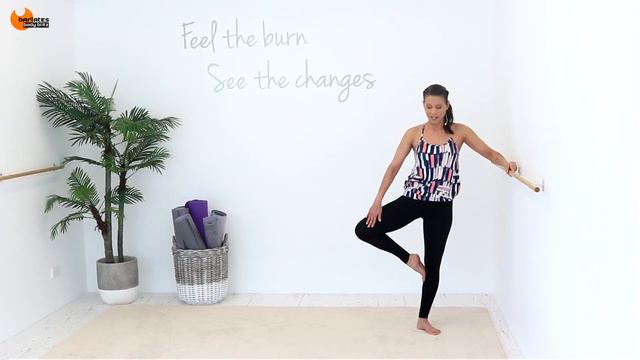 20 MIN BARRE BOOTY WORKOUT INTENSE // Barlates Standing Barre Pretzel / NO EQUIPMENT