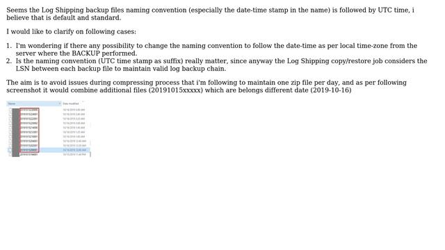 Databases: Can we change Log Shipping backup file naming convention смотреть онлайн
