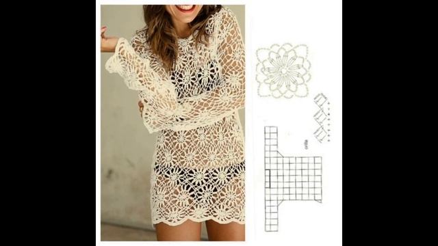 Пляжная туника. Вязание крючком #crochet смотреть онлайн