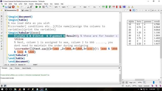 Excel to Latex - import data table directly from csv file with csvsimple смотреть онлайн
