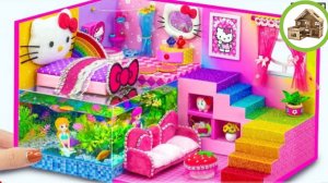 Домик hello kitty в подземном аквариуме в цветной миниатюрной домик из картона сделай сам #76