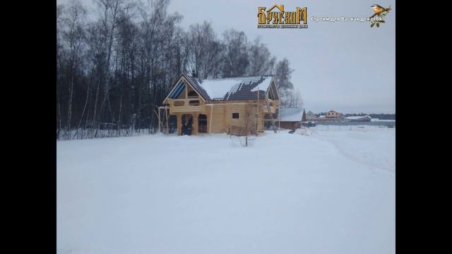 Строительство бани Валерия 8,5 х 10 м из оцилиндрованного бревна смотреть онлайн