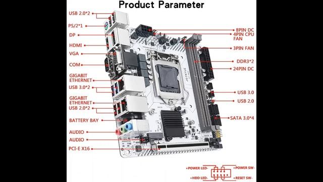 JGINYUE LGA 1150 Gaming Motherboard, Intel H97 Mini-ITX Desktop Computer Motherboards смотреть онлайн