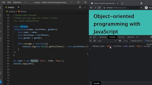 JavaScript Class and Class Constructor смотреть онлайн