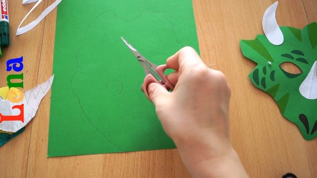 Tyrannosaurus Rex Maske Basteln ? Dinosaur Mask DIY - как сделать маску динозавра из бумаги