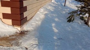 _Дом из газоблока со снятой фаской, после зимы