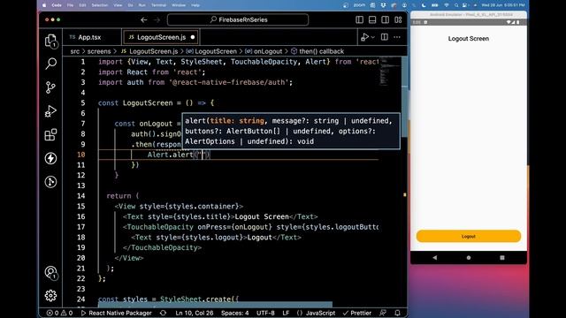 #6 Seamless Logout Functionality with Firebase Auth | React Native Firebase Series смотреть онлайн