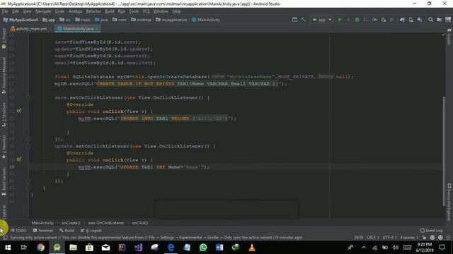SQLite Data Insert And Retrive and Update смотреть онлайн