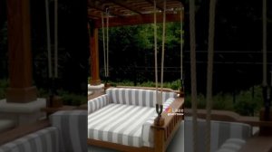 Подвесные качели - кровать на веранде