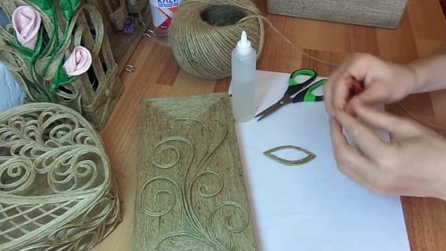 МК- Вторая жизнь коробки, декор джутом, авторская работа ©2019 /Jute Craft Ideas /@evadusheva смотреть онлайн
