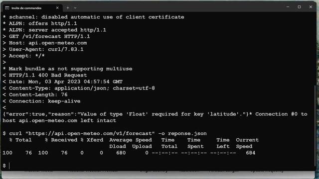 Interroger une API web avec curl et GET смотреть онлайн