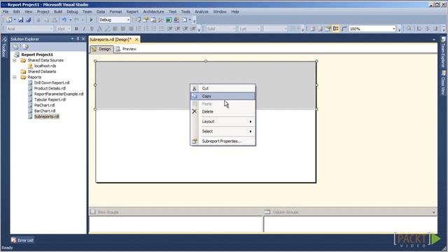 Creating Reports with SSRS 2012 Tutorial: Placing two Subreports onto One | packtpub.com смотреть онлайн