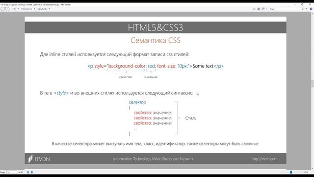 HTML5 и CSS3 Starter. Урок 3.  Каскадные таблицы стилей CSS3 часть 1