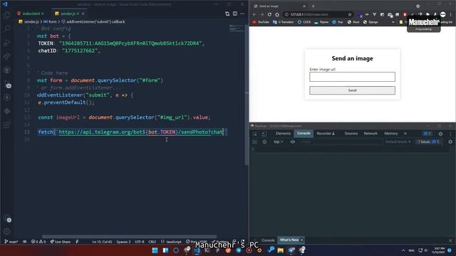 Javascript + Telegram BOT. Send an image (with url) with Javascript Fetch смотреть онлайн