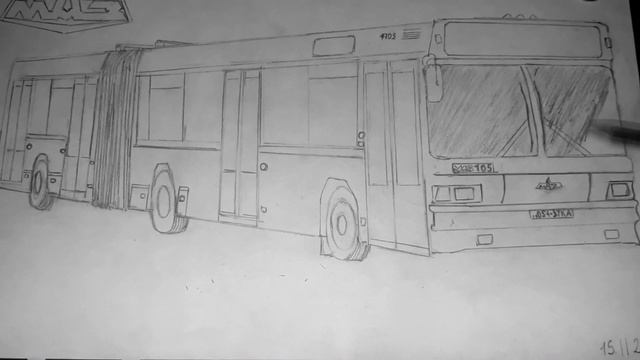 КАК НАРИСОВАТЬ АВТОБУС ГАРМОШКУ КАРАНДАШОМ МАЗ-105.060 [TIMELAPSE] смотреть онлайн
