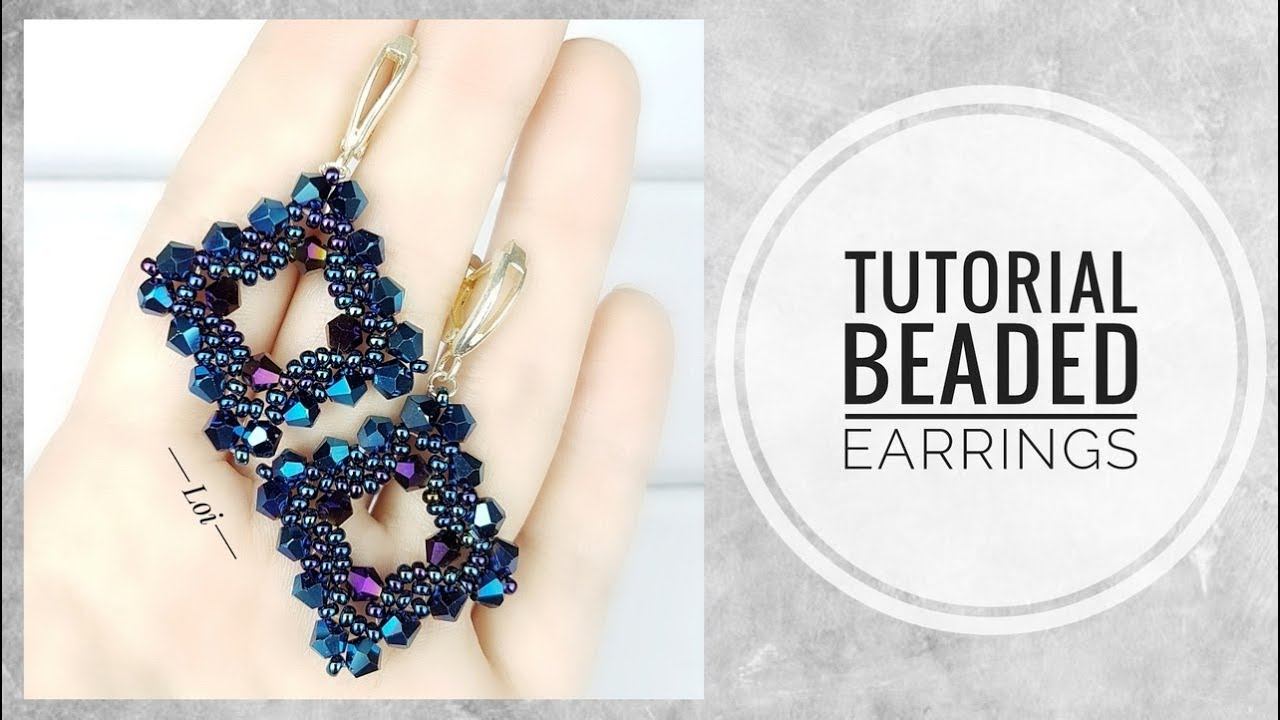 #МК - Плетеные серьги из бисера и биконусов | #Tutorial - Braided earrings with beads and bicones смотреть онлайн