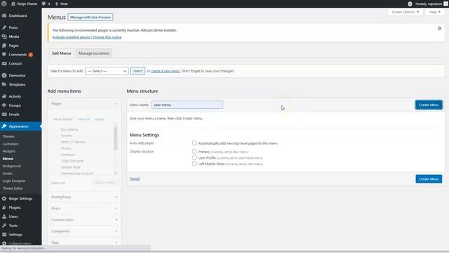 How to Configure Primary and User Menus? Reign BuddyPress Theme смотреть онлайн