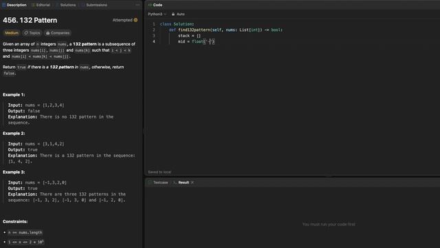 LeetCode 456 132 Pattern - python смотреть онлайн