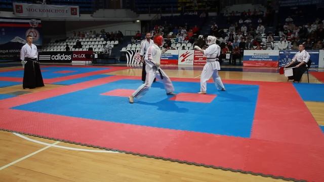 KOSHIKI KARATE. Russia-2014. 75 kg FINAL. Pruntsev (RED) vs Usov (WHITE). смотреть онлайн