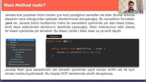 2 Java 17 Dərsləri | Main Metod haqqında