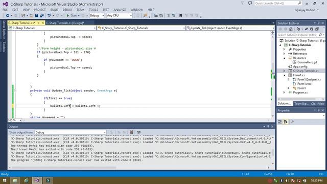 Tutorial # 3 how to Shoot bullet Using C# in Visual studio no Game Engine смотреть онлайн